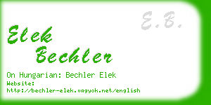 elek bechler business card
